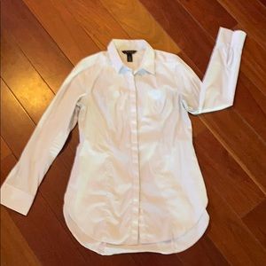 White House Black Market White Button Down Size 8